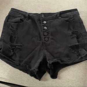 High waisted black shorts
